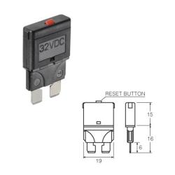 Circuit Breaker - Blade Fuse Style - 20A - Manual Reset